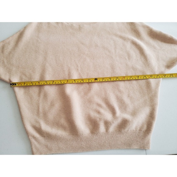 Quince Lightweight Cotton Cashmere Link Stitch Dolman Sweater Oatmeal  S - Picture 8 of 11